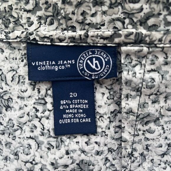 Lane Bryant Mini Skirt Venezia Jeans Gray Floral Beaded Stretchy Sz 20 2X - Picture 11 of 13